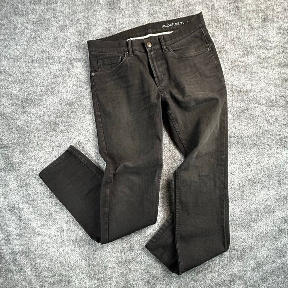 AXIST Men’s Skinny Fit Jeans 32x32 Black Faded Wash Stretch Denim